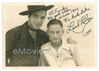 3z010 LASH LA RUE signed 5x7 still '47 close up in cowboy costume with great inscription!