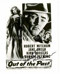 3z568 ROBERT MITCHUM signed 8x10 REPRO still '80s on the 1953 one-sheet art from Out of the Past!