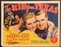 3z130 KID FROM TEXAS 8 signed LCs '39 by Buddy Ebsen, who signed the title card & one scene!