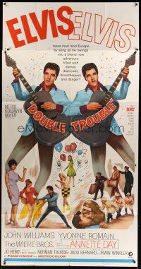 4a394 DOUBLE TROUBLE 3sh '67 cool mirror image of rockin' Elvis Presley playing guitar!