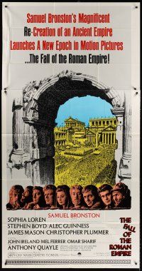4a396 FALL OF THE ROMAN EMPIRE roadshow 3sh '64 Anthony Mann, Sophia Loren, cool art of Ancient Rome