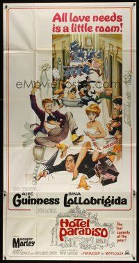 4a410 HOTEL PARADISO 3sh '66 wacky Frank Frazetta art of Alec Guinness & sexy Gina Lollobrigida!