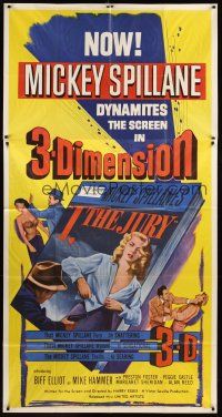 4a415 I THE JURY 3sh '53 Mickey Spillane, Mike Hammer, great 3-D images of sexy girl stripping!