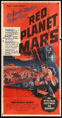 4a455 RED PLANET MARS 3sh '52 art of Peter Graves & sexy Andrea King trying to save the world!