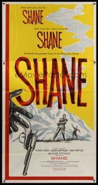 4a467 SHANE 3sh R59 George Stevens, Alan Ladd, acclaimed greatest story of the West ever filmed!