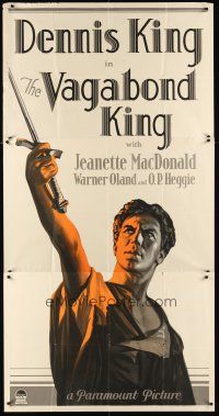4a483 VAGABOND KING style B 3sh '30 different artwork of Dennis King holding sword over his head!