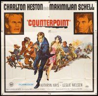 4a530 COUNTERPOINT 6sh '68 Charlton Heston, Maximilian Schell, adventure waits at trigger point!