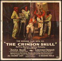 4a531 CRIMSON SKULL 6sh '21 stone litho of cowboys Anita Bush & Lawrence Chenault + cool skeleton!