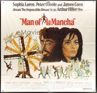 4a593 MAN OF LA MANCHA int'l 6sh '72 Peter O'Toole, Sophia Loren, cool Ted CoConis art!