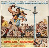 4a640 SWORD OF THE CONQUEROR 6sh '62 great image of Jack Palance as barbarian holding sexy girl!