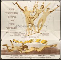 4a652 TRAPEZE 6sh R61 great circus art of Burt Lancaster, Gina Lollobrigida & Tony Curtis!