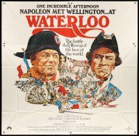 4a662 WATERLOO 6sh '70 great artwork of Rod Steiger as Napoleon Bonaparte, Christopher Plummer