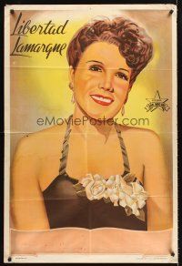 4a679 LIBERTAD LAMARQUE stock Argentinean 29x43 '40s wonderful art of pretty actress!