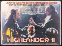 4a698 HIGHLANDER 2 Argentinean 43x58 '91 immortals Christopher Lambert & Sean Connery!