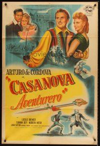 4a728 ADVENTURES OF CASANOVA Argentinean '48 Arturo De Cordova, pretty Lucille Bremer!