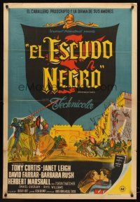 4a749 BLACK SHIELD OF FALWORTH Argentinean R60s Tony Curtis & Janet Leigh, art of medieval battle!