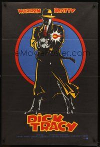4a787 DICK TRACY Argentinean '90 cool art of Warren Beatty as Chester Gould's classic detective!