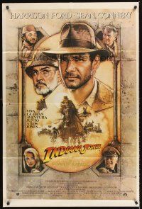 4a837 INDIANA JONES & THE LAST CRUSADE Argentinean '89 art of Ford & Sean Connery by Drew Struzan!
