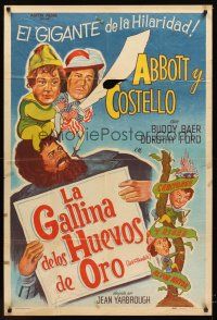 4a838 JACK & THE BEANSTALK Argentinean R60s Abbott & Costello, their first picture in color!