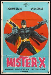 4a854 MISTER X Argentinean '67 art of wacky masked superhero with cape & gun!