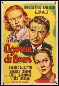 4a860 PARADINE CASE Argentinean '50s Alfred Hitchcock, Gregory Peck, Ann Todd, Alida Valli