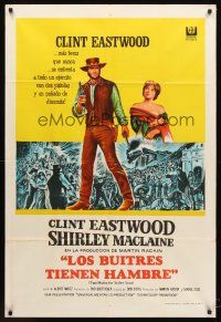 4a884 TWO MULES FOR SISTER SARA Argentinean '70 art of gunslinger Clint Eastwood & Shirley MacLaine!