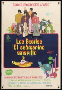 4a888 YELLOW SUBMARINE Argentinean '68 psychedelic art of The Beatles John, Paul, Ringo & George!