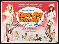 4a020 COME PLAY WITH ME British quad '77 Mary Millington, sexy art by Tom William Chantrell!