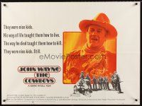 4a022 COWBOYS British quad '72 big John Wayne gave these young boys their chance to become men!
