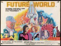 4a032 FUTUREWORLD British quad '76 AIP, a world where you can't tell the mortals from the machines!