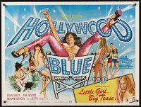 4a036 HOLLYWOOD BLUE/LITTLE GIRL, BIG TEASE British quad '70s double-bill, sexy Chantrell art!