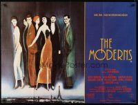 4a056 MODERNS British quad '88 Alan Rudolph, Keith Carradine, cool art of trendy 1920's people!