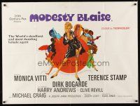4a057 MODESTY BLAISE British quad '66 Bob Peak art of sexiest female secret agent Monica Vitti!