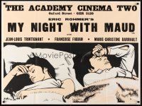 4a059 MY NIGHT AT MAUD'S British quad '69 Eric Rohmer's Ma nuit chez Maud, art of couple in bed!