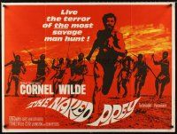 4a061 NAKED PREY British quad '65 Cornel Wilde stripped in Africa running from killers!