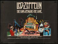 4a089 SONG REMAINS THE SAME British quad '76 Led Zeppelin, really cool rock & roll montage art!