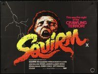4a091 SQUIRM British quad '76 AIP, gruesome horror art, it was the night of the crawling terror!