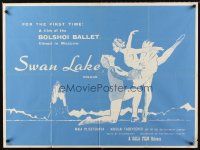 4a099 SWAN LAKE British quad '60 Tschaikowsky, Russian Bolshoi Ballet musical, art of dancers!
