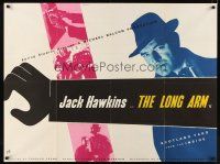 4a103 THIRD KEY British quad '56 cool art of Jack Hawkins with safecracker, The Long Arm!