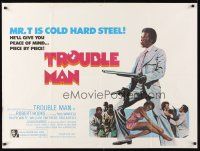 4a107 TROUBLE MAN British quad '72 action art of Robert Hooks, one cat who plays like an army!