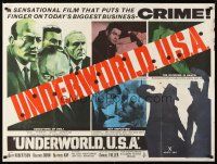 4a109 UNDERWORLD, U.S.A. British quad '60 Samuel Fuller, labor rackets, gambling, vice, narcotics!