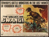 4a111 VALLEY OF GWANGI British quad '69 Ray Harryhausen, great art of cowboys battling dinosaurs!