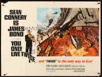 4a121 YOU ONLY LIVE TWICE British quad '67 art of Sean Connery as James Bond by Frank McCarthy