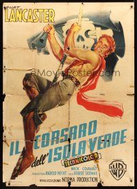4a221 CRIMSON PIRATE Italian 1p R60s wonderful different art of Burt Lancaster by Luigi Martinati!