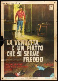 4a223 DEATH'S DEALER Italian 1p '71 cool spaghetti western art by Rodolfo Gasparri!