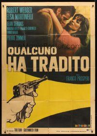 4a232 EVERY MAN IS MY ENEMY Italian 1p '67 Robert Webber, Elsa Martinelli, cool gun artwork!