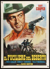 4a234 FIGHTING CARAVANS Italian 1p R67 Zane Grey, different art of Gary Cooper by Piovano/Paradiso