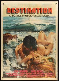4a265 ISLE OF PERVERSION Italian 1p '76 sexy art of naked Greek lovers in ocean by Luca Crovato!