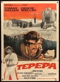 4a279 LONG LIVE THE REVOLUTION Italian 1p 1969 different image of Tomas Milian on ground!
