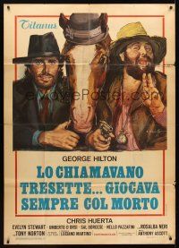 4a281 MAN CALLED INVINCIBLE Italian 1p '73 wonderful spaghetti western art by Averardo Ciriello!